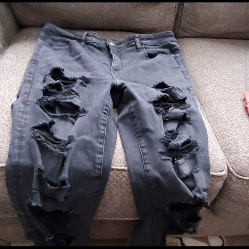 American Eagle Highly distressed jeggings 16 long